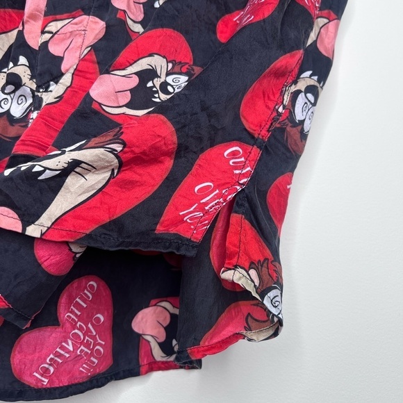 Vintage Disney Silk Boxer Shorts Tasmanian Devil Print Hearts Valentines XL - Picture 7 of 11